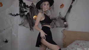 Cute Horny Witch Gets Facial and Swallows Cum - Eva Elfie
