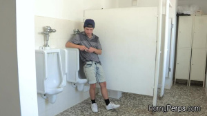Bareback BBC quickie in a public restroom