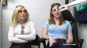 Lovely cock milking by a sexy thief duo
