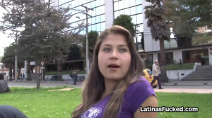 Busty Latina newbie skips class for cock