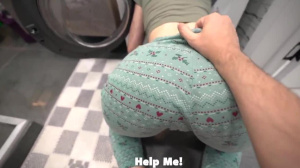 Step Bro Fucked Step Sister while she is inside of Washing Machine - Creampie - Jenny Lux